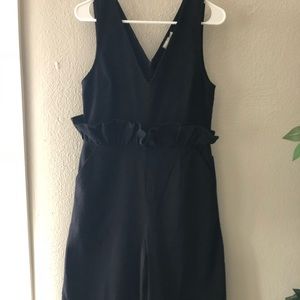 ASOS Black wise leg jumpsuit with ruffle waist